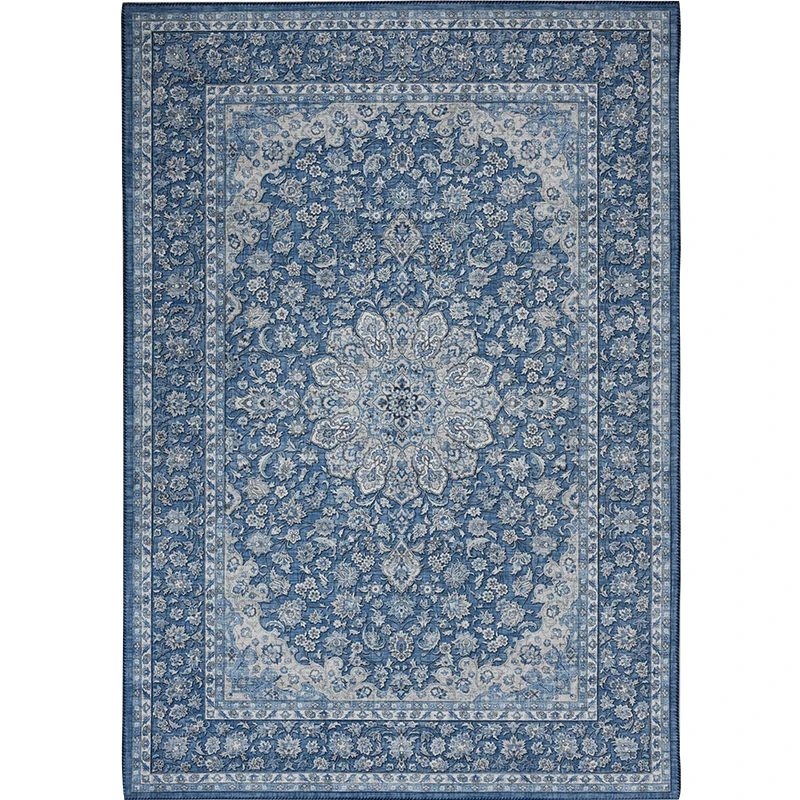 Blue Chenille Carpet American Style Rugs for Living Room Bedroom Vintage  Persian Carpets Retro Study Floor Mat Large Soft Rug - AliExpress