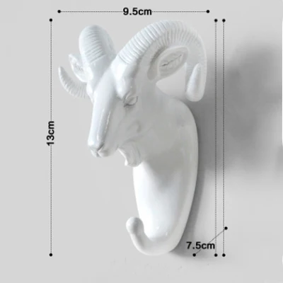 White Goat Настенный крючок-вешалка для домашнего украшения стены Халат с капюшоном в виде животного стеллаж для выставки товаров - Цвет: White Goat