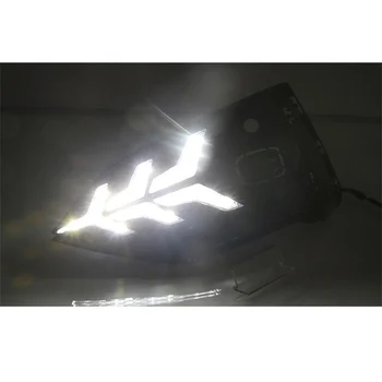 

2PCS DRL Car LED Daytime Running Light fog lamp driving light with Turning Yellow Signal style Relay for Ford Focus 2019