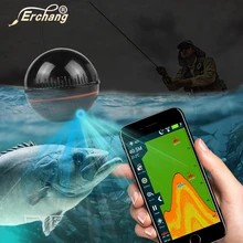 Erchang xa02 eco sonar localizador de peixes sem fio portátil 48m/160ft detector pesca alarme ios & android rússia armazém