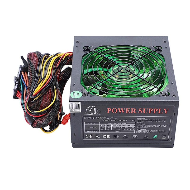 170-260V макс 500W Питание блок питания 12 см Pfc бесшумный вентилятор 24Pin 12V компьютер Sata консоль для ПК-игр с поддержкой Windows Питание для Intel Amd компьютер