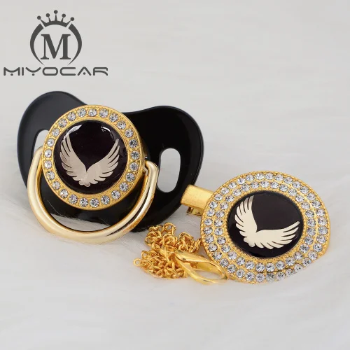 GWG-4 6-18m BLING 7 видов цветов с открытыми пальцами; очаровательные золотистые золотыми крылышками красивые золотыми блестящими соски-Пустышки и соски-пустышки клип BPA бесплатно манекен шику уникальный дизайн грот - Цвет: GWG-4 6-18m