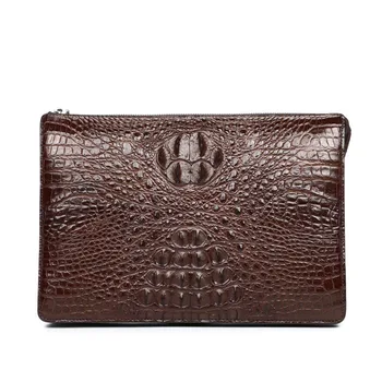 

YILUNXI men's black brown handbag Leisure Male Large capacity envolope bags man Luxury crocodile functional clamping sack