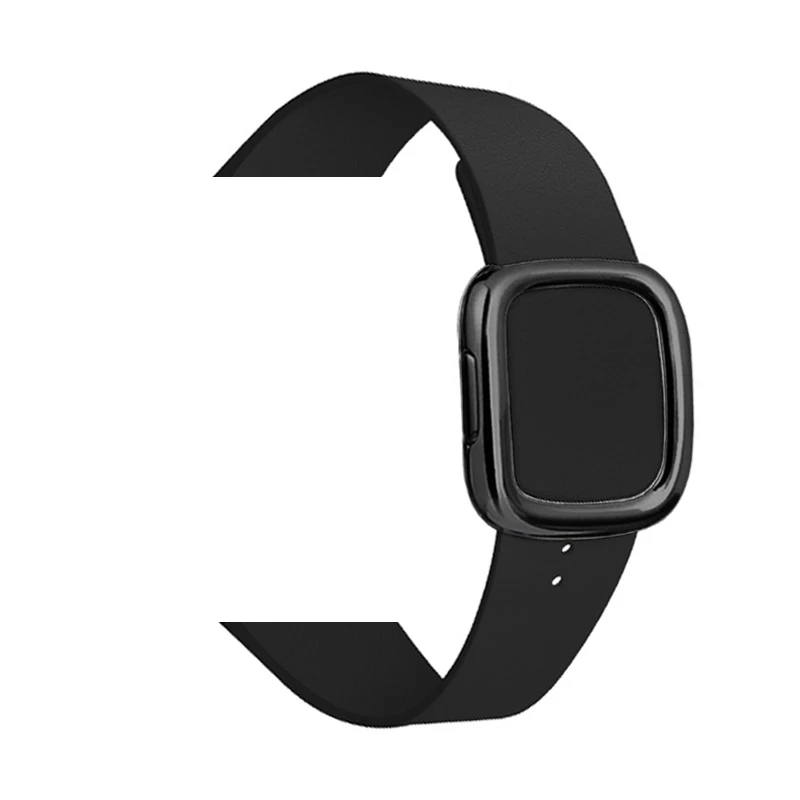 black 1 Для apple watch группа 5 4 44/40 мм современный стиль браслет на запястье, аксессуары для наручных часов iWatch серии 3/2/1/42 38 мм для кожаный ремешок - Цвет ремешка: black 1