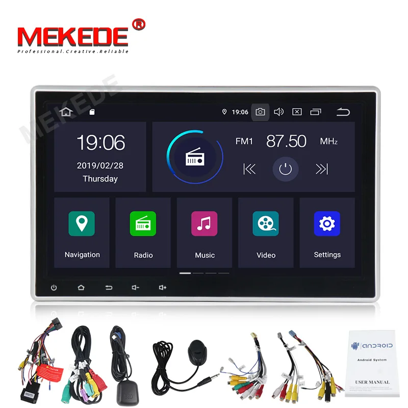 Cheap MP5-Player Octa Core 4G 64G Android9.0 Full Touch Screen Car radio for Universal Auto Multimediadvd player GPS BT WIFI IPS+DSP 5
