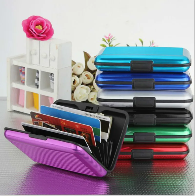 

Business ID Credit Card Metal Pocket Mini Case Aluminum Cards Holder Pocket Wallet Holder Waterproof