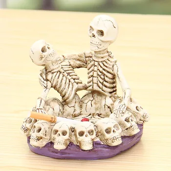 

Household Living Room Cigarette Holder Ashtray Friend Birthday Personality Gift Resin Decoration Creative Skull Ash Tray