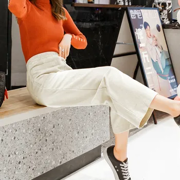 

New 2020 Spring Women Pants Loose Waist Long Pants For Women Casual Wide Leg Pant Female Clothing