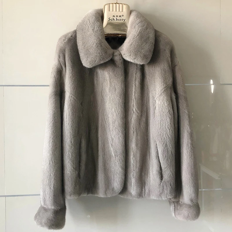 Senior Gray Новинка, норковая шуба, короткая бархатная шуба, тонкая 1009 - Цвет: Senior Gray