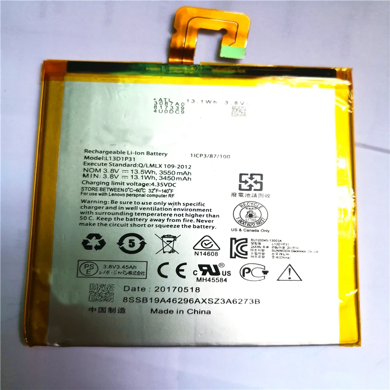 Новый L13D1P31 батарея для Lenovo Pad A3500 S5000 S5000-H tab 2 A7 A7-30 A7-10F A7-20F с ремонтными