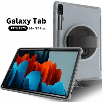 

For Samsung Galaxy TAB S7 Plus Case 12.4Inch 2020 T970/T975 Rotation Tablet Shockproof Hard Heavy Duty Rugged Stand Cove TAB S7
