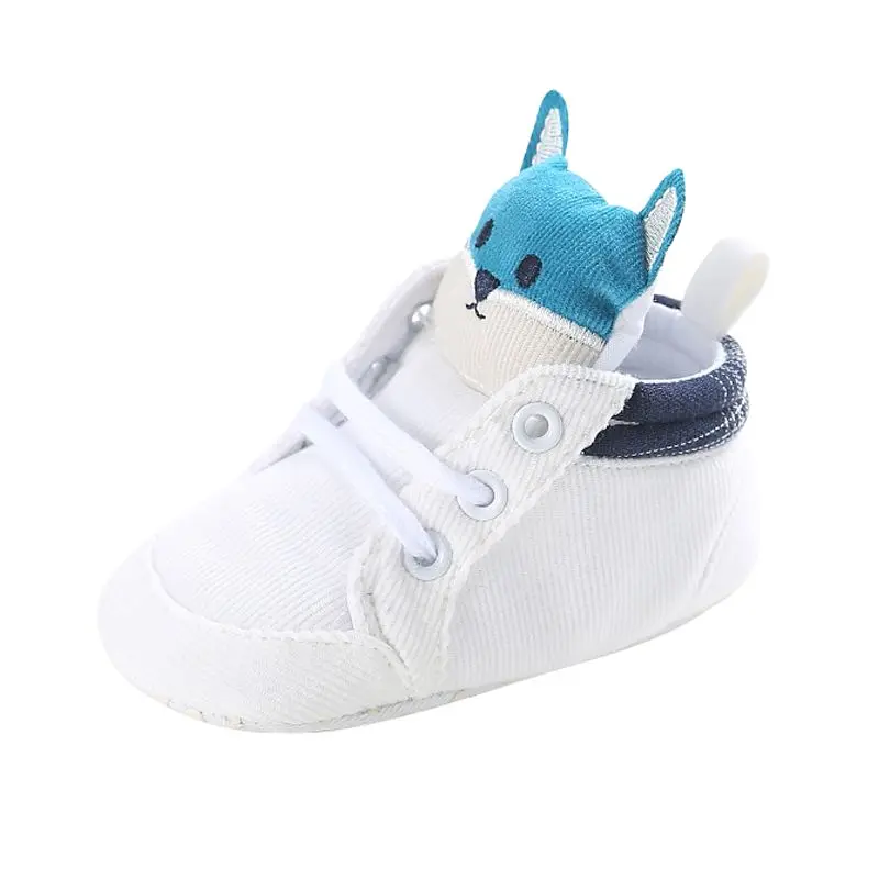 Осенняя обувь для малышей Детские хлопковые нескользящие тапочки для малышей с лисьим носком и кружевом, 1 пара, 0-18 месяцев - Цвет: W