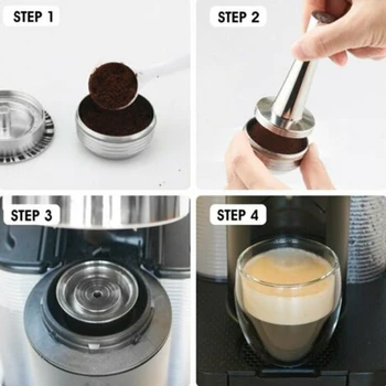 

Stainless Steel Refillable For Nespresso Vertuo Coffee Pods Capsules 230ml Refillable Capsule Crema Espresso Coffee Supplies New