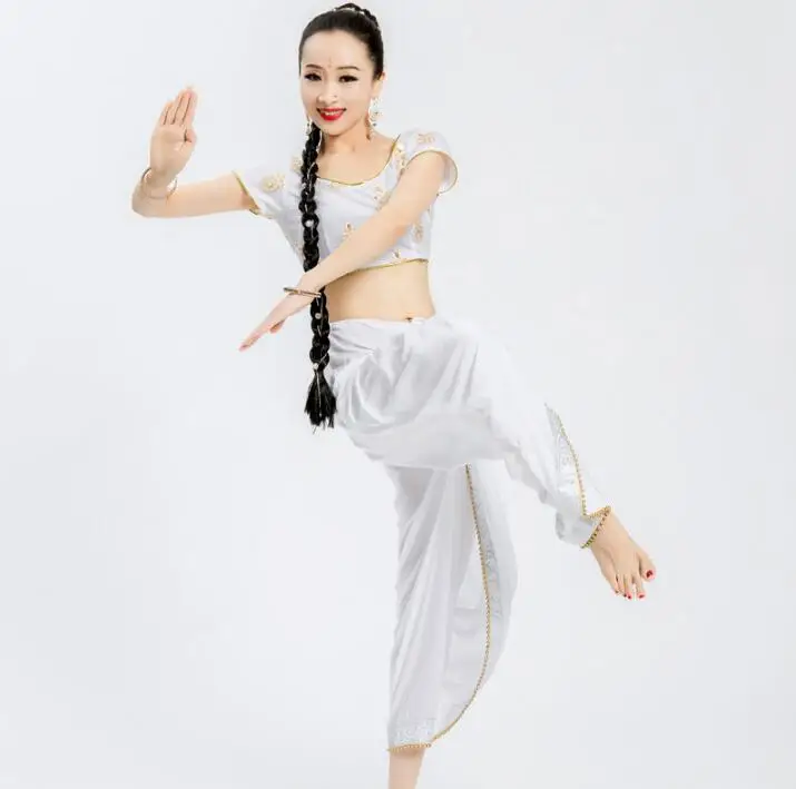 

Woman India Sarees Costume Ethnic Style Kurtas Leng Ha Skinny Performance Dance Top+Pants