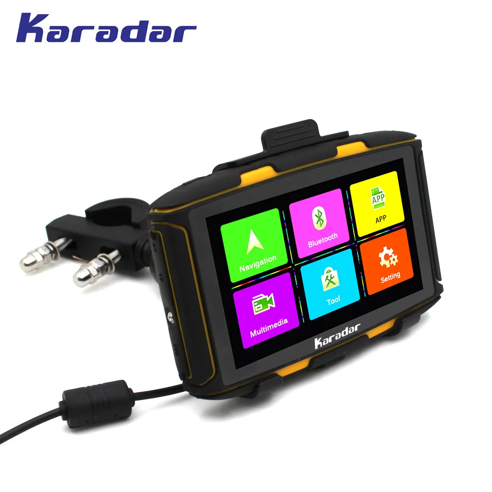 KARADAR водонепроницаемый автомобильный gps навигатор IPX6 Мотор 1G RAM bluetooth4.0 WIFI IPS экран
