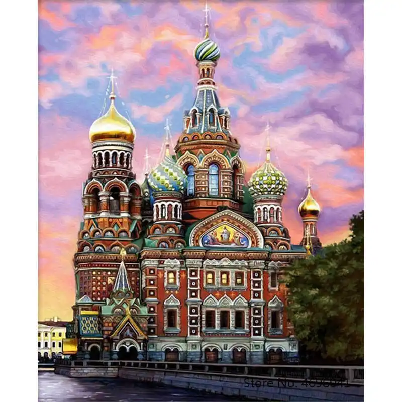 

Painting By Numbers Frameworks Coloring By Numbers Home Decor Pictures Landscape Castle Decorations RSB8131