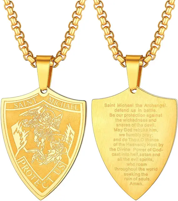 St Michael Gold Pendant Necklace 