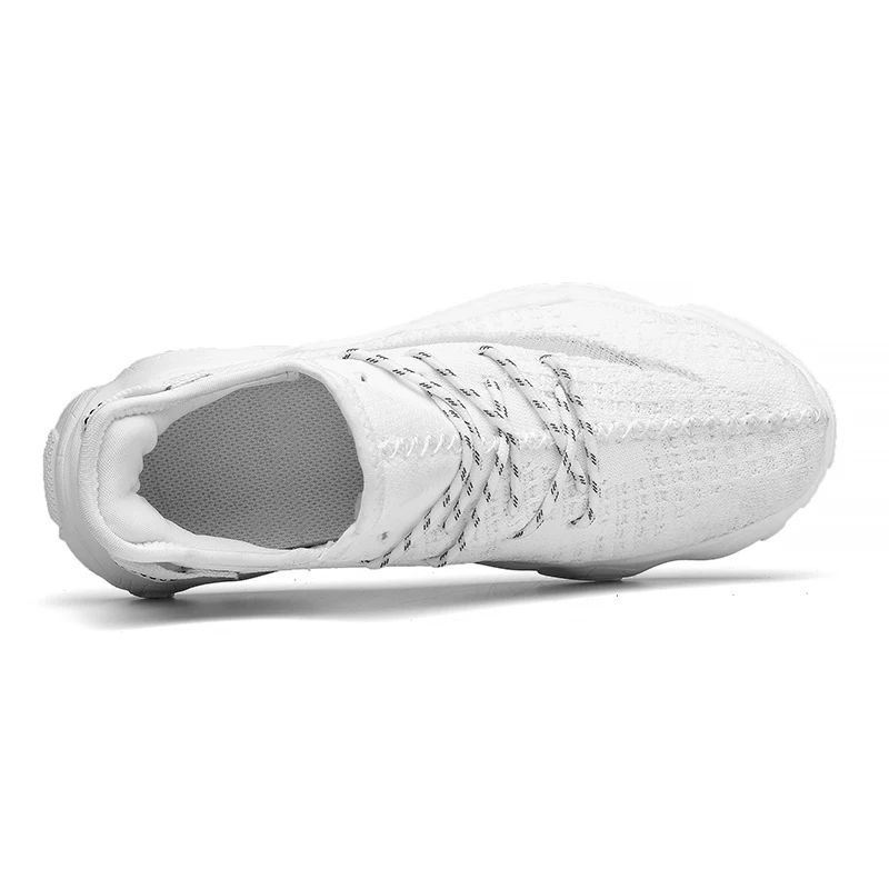 Мужская обувь из сетчатого материала 350 носок кроссовки высокие эластичные Flyknit дышащие белые мужские стильные кроссовки Zapatos De Hombre V2