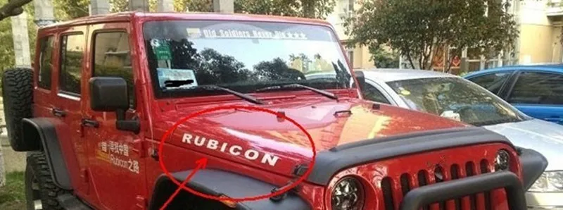 2 шт. Спортивная капот двигателя крыло сторона "Rubicon" персонаж виниловая наклейка, стикер для Jeep Wrangler Unlimited TJ JK