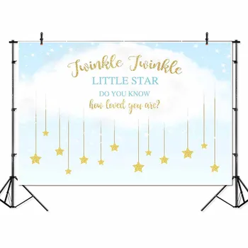 

Gender Reveal Photo Backdrop Vinyl Twinkle Twinkle Little Star Baby Shower Backdrops Newborn Baby Infant Happy Birthday Banner