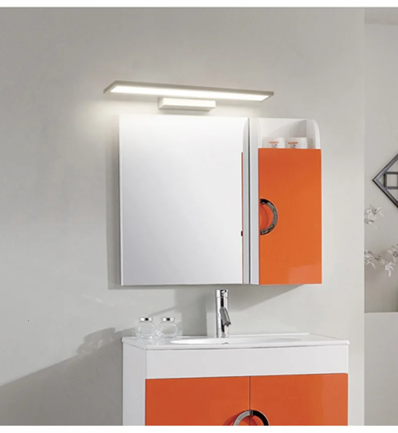 VEIHAO Morden противотуманная Водонепроницаемая акриловая зеркальная лампа светодиодный настенный светильник для ванной комнаты краткое освещение в помещении бра с креплением для домашней кровати