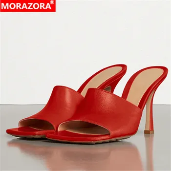 

MORAZORA 2020 new arrive women sandals solid colors sexy thin high heel sandals summer casual party Night Club Shoes ladies
