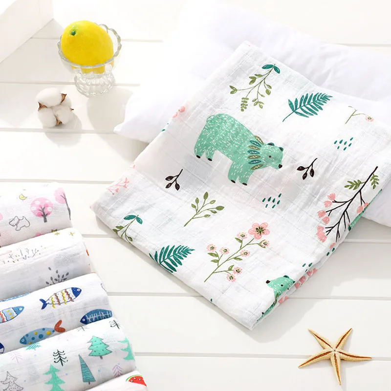 Muslin Blankets Cotton Baby Swaddles Soft Newborn Bath Towel Gauze Infant Swaddling Wraps Sleepsack Stroller Cover Birth Gifts | Мать и
