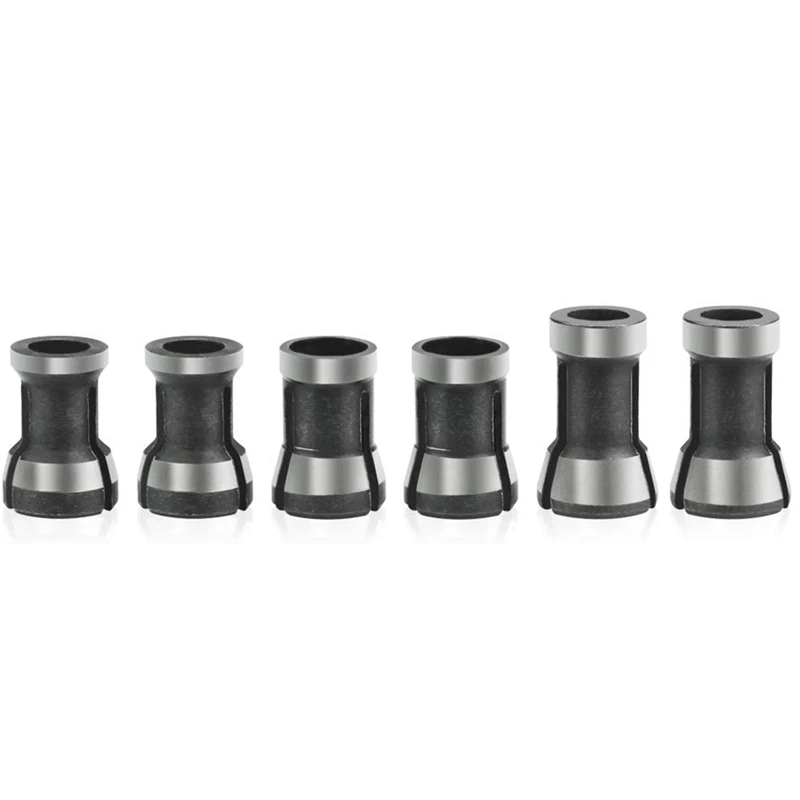 6 uds engarce de enrutador Chuck alta pinza de precisión reducción manga HSS casquillo dividido Collet Chuck fresado adaptador