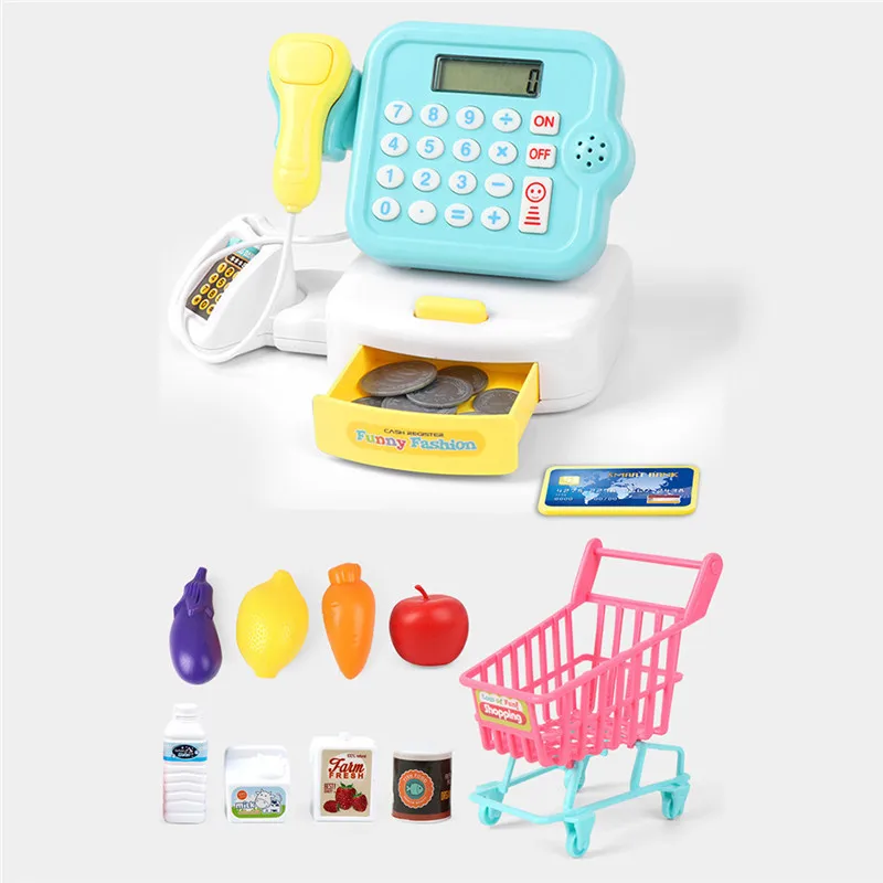 Ролевые игры игрушки имитация супермаркета касса ролевые игры касса игрушечная касса для детей Ранние развивающие игрушки C840 - Цвет: BU