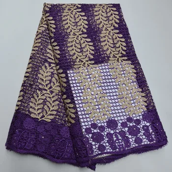 

2020 Latest Guipure Lace Cord Lace Embroiderey French African Cord Lace Fabric High Quality Nigeria Lace Fabric For Wedding V4-6