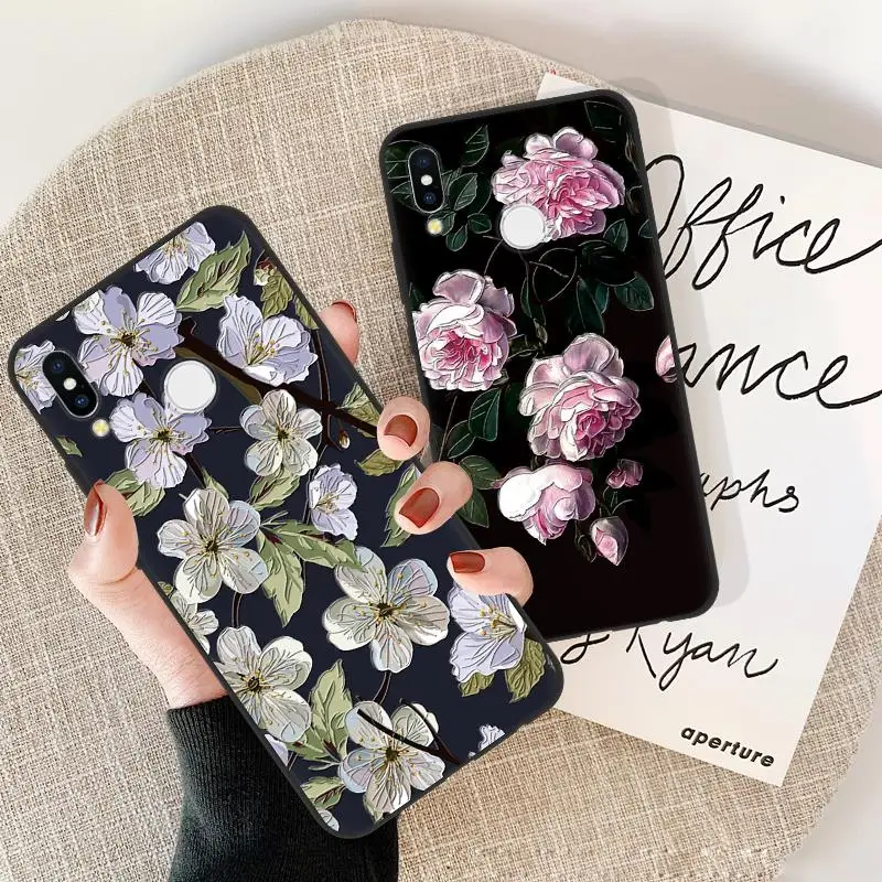 3D цветок чехол с тиснением для huawei P20 P30 Pro P8 P9 P10 Lite P Smart Y5 Y6 Y7 Prime Y9 Y6 Y7 Pro силиконовый чехол