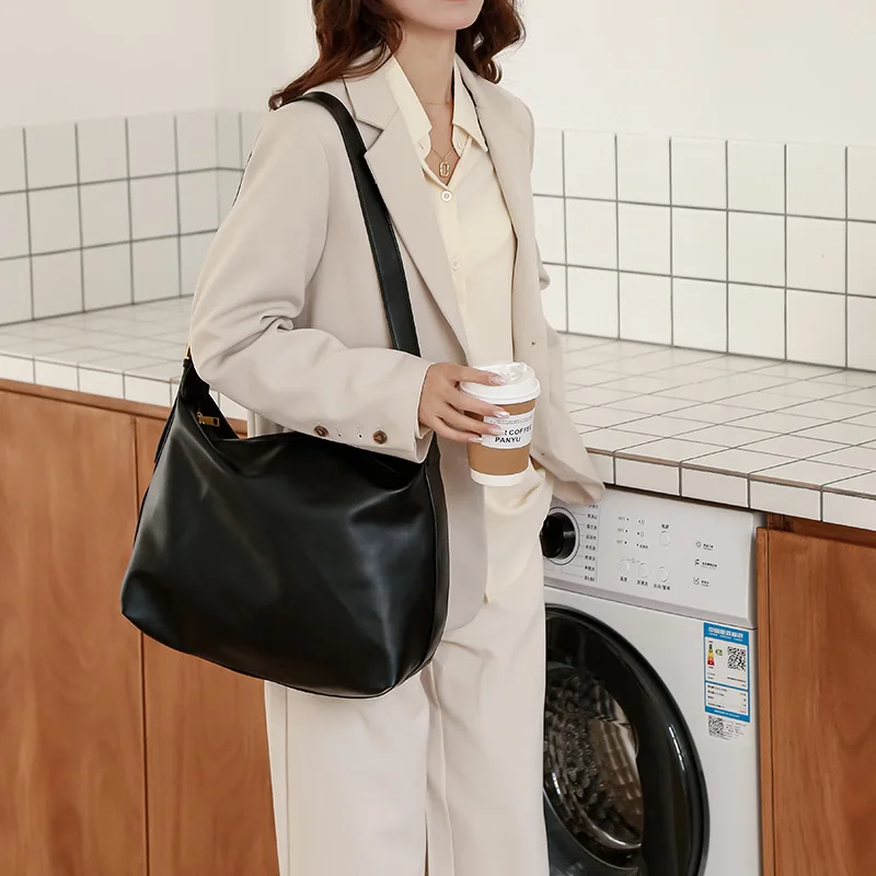 Shoulder Bag Large Capacity Soft Leather Rectangular Tote Bag Luxury Handbag  1PC