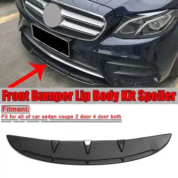 

New Glossy Black / Carbon Fiber Look Universal Car Front Bumper Lip Spoiler Diffuser Fins Body Kit Car-styling For Benz For BMW