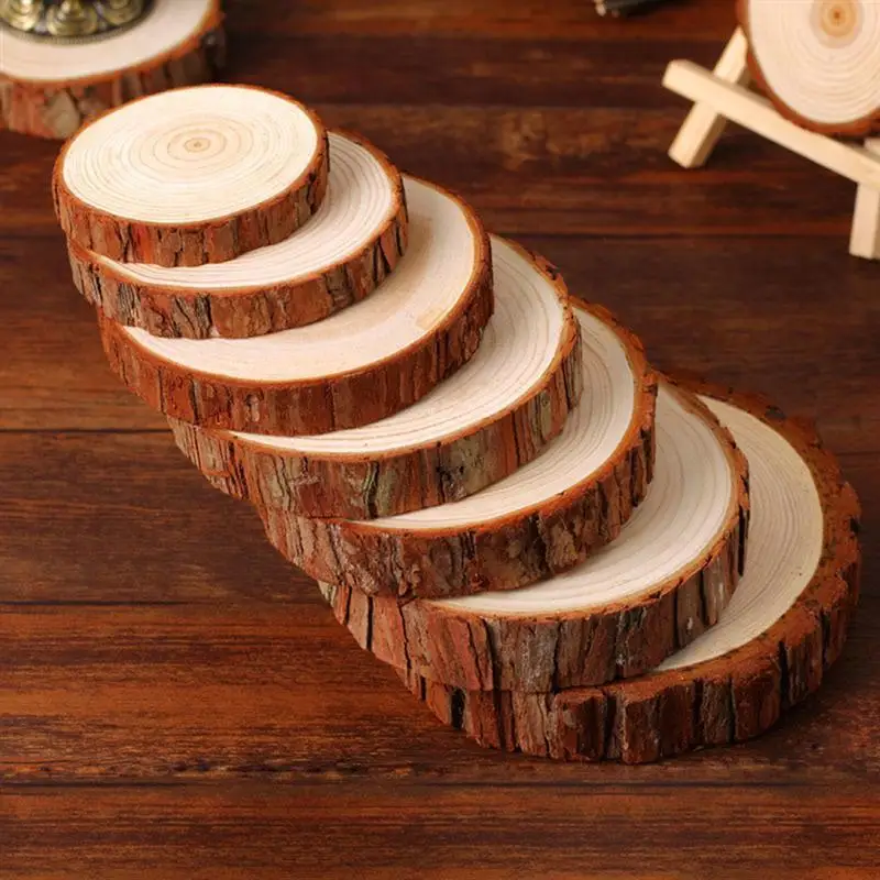 

20pcs 10-12CM Natural Wood Log Slices Discs for DIY Crafts Wedding Centerpieces