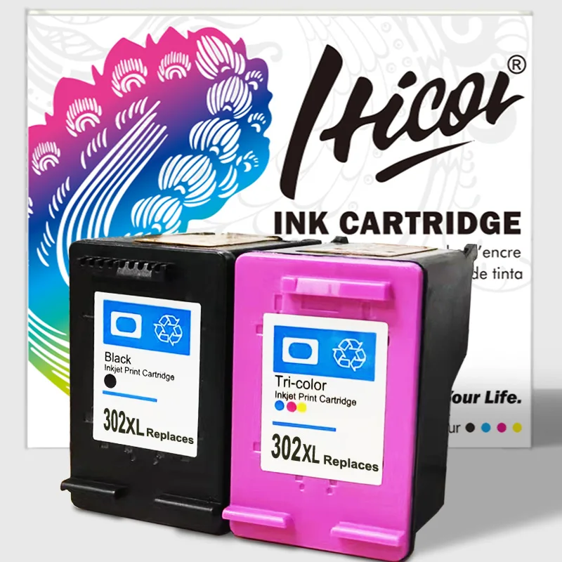 Hicor 302 Ink Cartridge Replacement For HP 302 302XL DeskJet 1110 2130 for  HP302XL Envy 4520 NS45 Officejet 3630 3639 5200