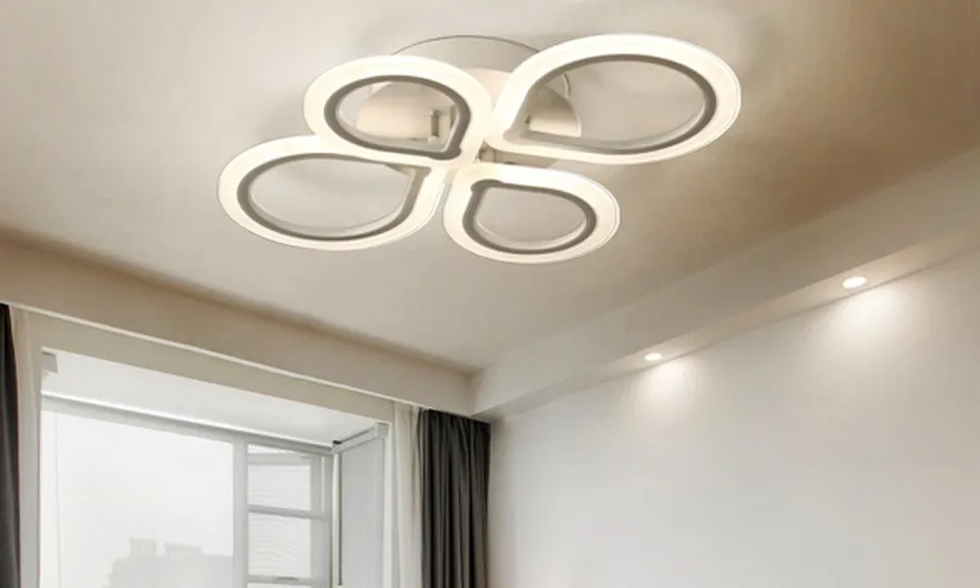 Светодиодные потолочные светильники для гостиной, спальни, с дистанционным управлением, Lamparas DeTecho, поверхностное крепление AC85 260 V, белое Внутреннее освещение