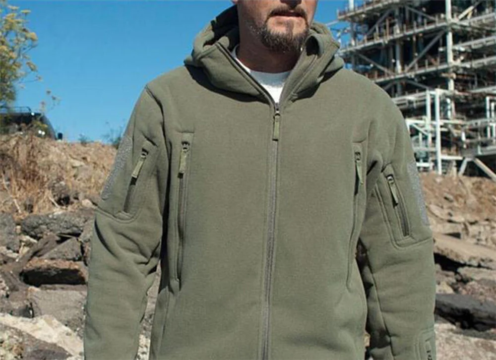 Мужская зимняя Военная Тактическая уличная флисовая куртка с мягкой оболочкой армейская Спортивная одежда для кемпинга термоохотничья спортивная куртка с капюшоном