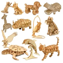 Puzzle 3D en papier découpé au Laser, jouets pour enfants, Kits d'assemblage de petits animaux, organisation Marine, décoration de bureau