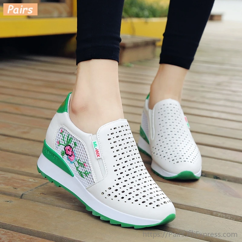 Повседневные лоферы на высоком каблуке Дышащие вулканизированные женские