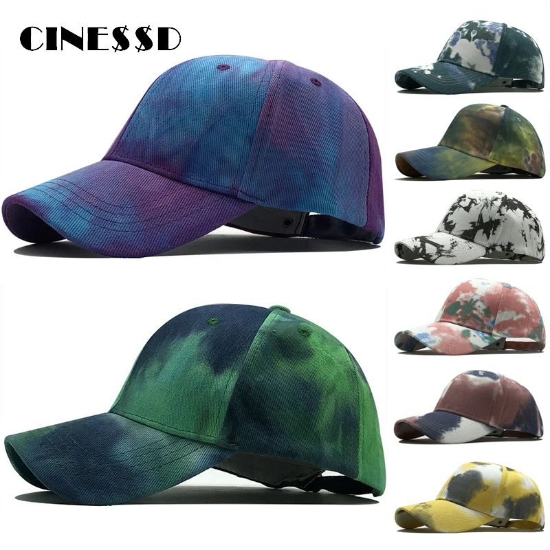 

2020 New Baseball Cap Men Women Tie-dye Trend Snapback Hat Outdoor Adjustable Caps Spring Summer Lovers Sun Cap Gorras Bone