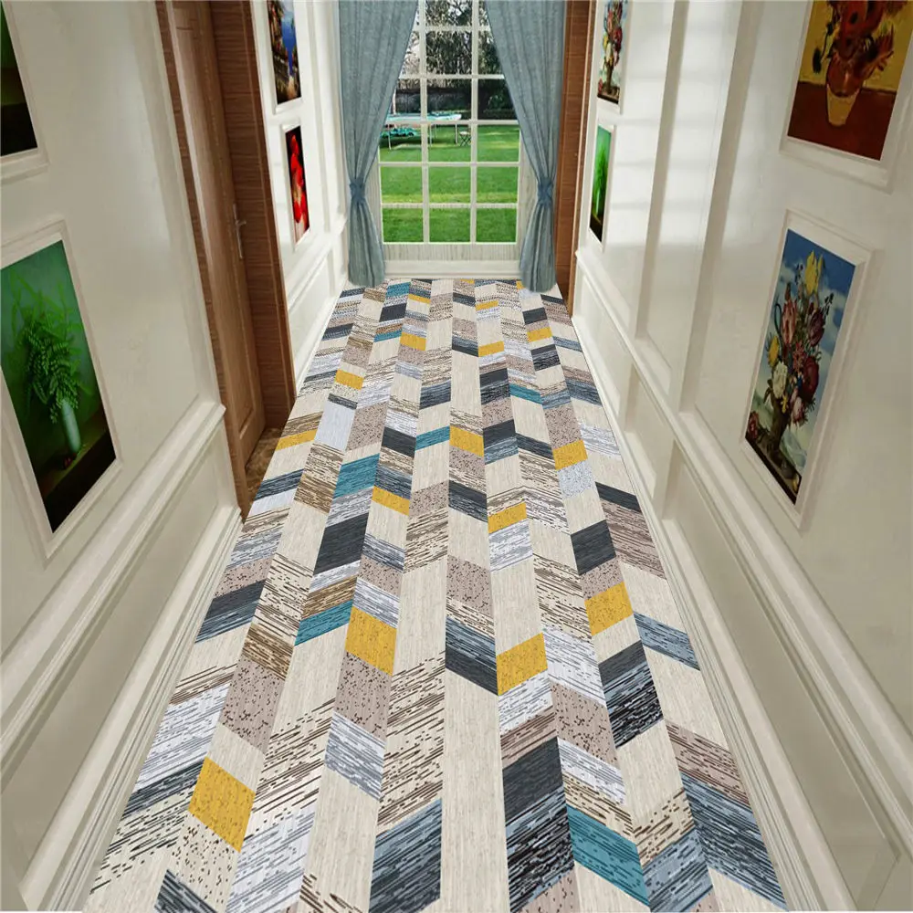 Современный простой внутренний входной коврик скандинавский геометрический узор кухня гостиная ковры прикроватный домашний декор коридор ковер - Цвет: No-05