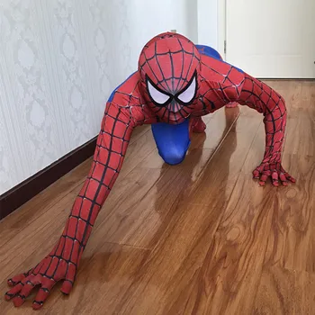 

Purim Spiderman Costume Kids Spandex Cosplay Miles Morales Spider Man Adult Costumes Bodysuit Suit Jumpsuit