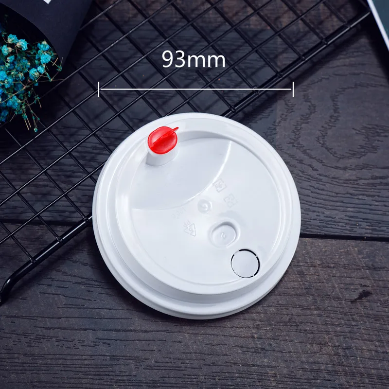only lid2 50 шт 93 калибра прозрачный одноразовый толстый пластиковый стаканчик креативный u-образный милый 500 мл холодный напиток сок, кофе чай кружки с крышками - Color: only lid2