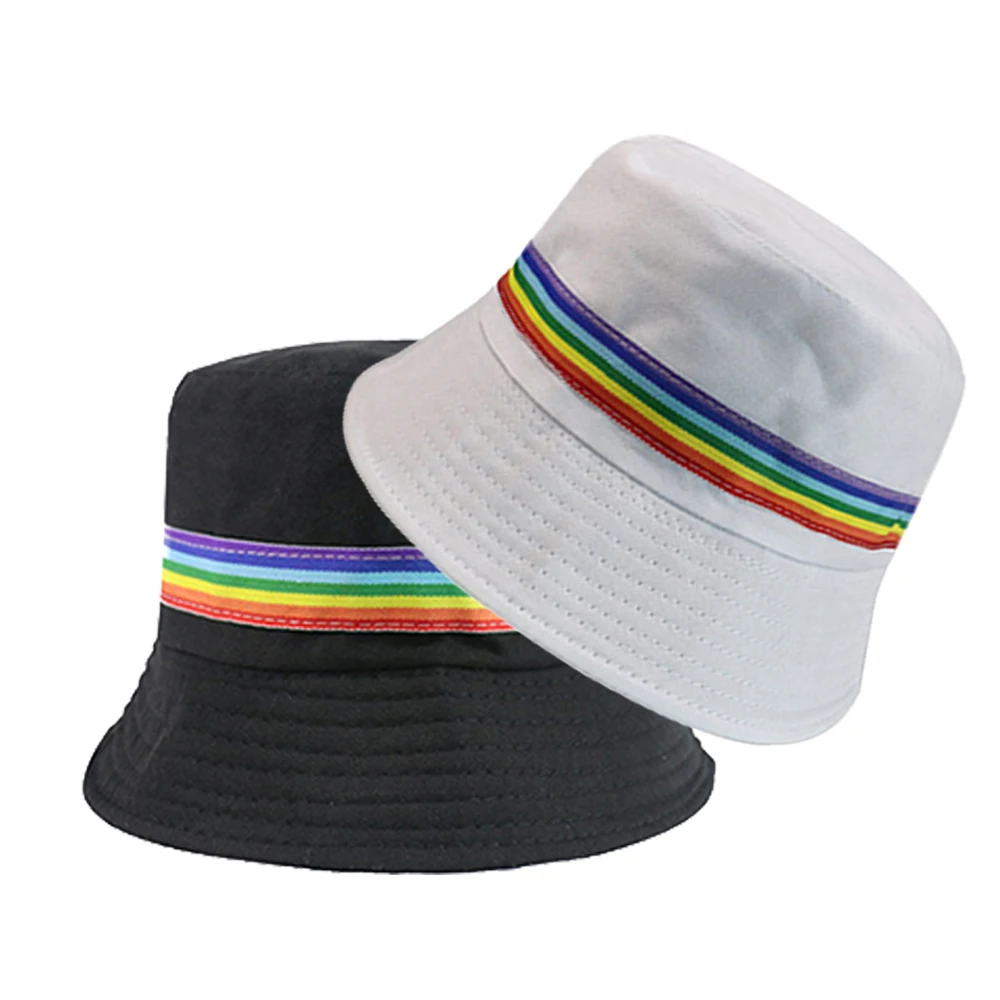 2020 summer fashion sun cap Classic black white Rainbow bucket hat for women man fisherman hat Lovers bob hat