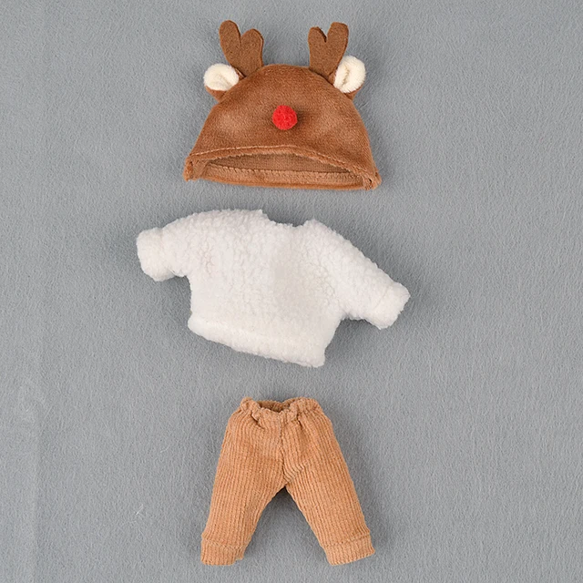 6 inch Bjd Doll Clothes For Dolls 16cm Toys Wedding Dress Spring Summer Autumn Winter Season Clothing Suit Furs For Girls 15cm Elk suit