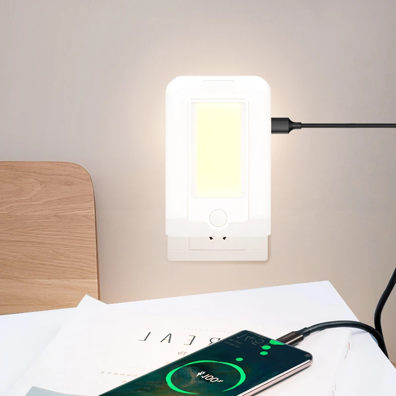 

Wall Mount Charger with USB Ports AC Outlets Charging Station with Phone Holder