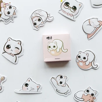 

45pcs/Pack Cute Big Eyes Cat Paper Stickers Scrapbooking DIY Diary Album Stick Label