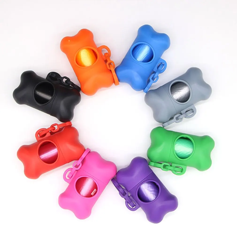Dispensador de bolsas de basura para mascotas, soporte de bolsas de basura de plástico, portador dispensador, 1 rollo