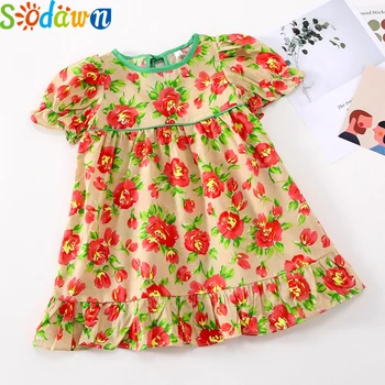 

Sodawn 2020 Toddler Children Baby Girl Dresses Kids Girl Floral Printed Beach Holiday Princess Dress Summer Girl Clothes