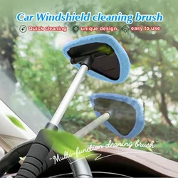 Brosse de nettoyage de vitres de voiture, Kit d'essuie glace, microfibre, outil de lavage avec manche Long, accessoires de voiture 